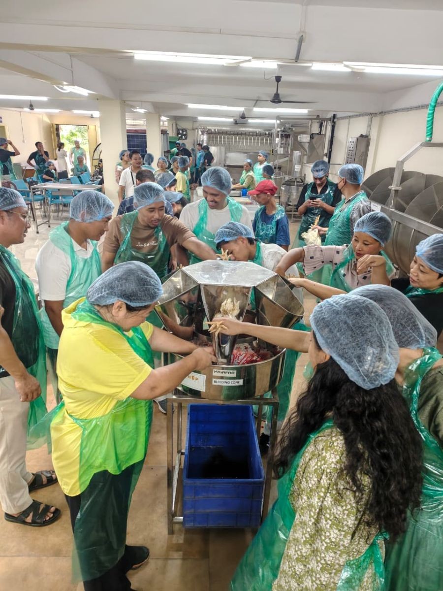 Participants receive hands-on training during a training on “Modern Meat Processing & Value Addition” at Khanapara, Guwahati, on August 21.